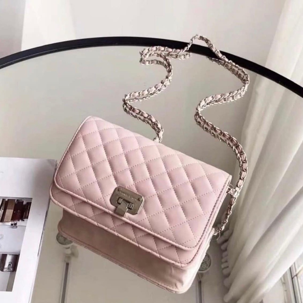 Túi Xách Nữ CNK Trám Ô Chỉ May 20cm