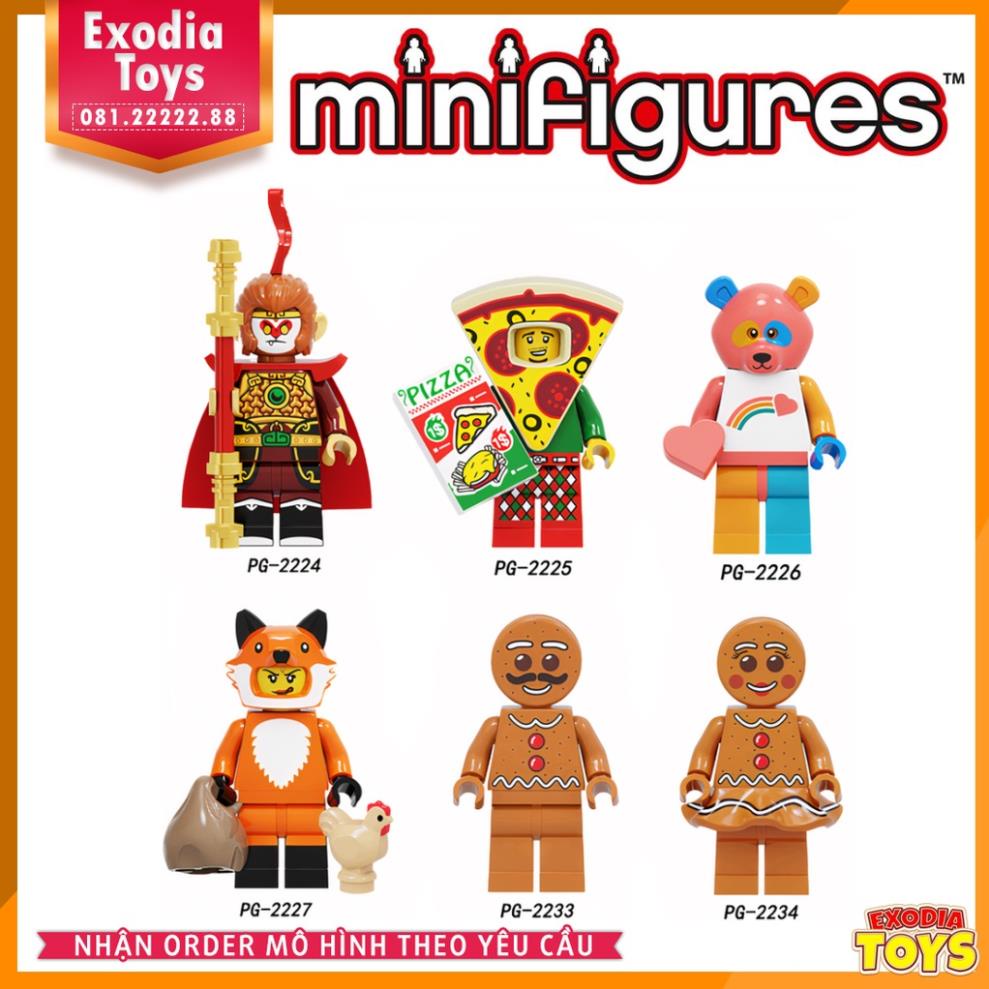 Xếp hình Minifigure Ngộ Không và các nhân vật hoá trang ngộ nghĩnh - Đồ Chơi Lắp Ghép Sáng Tạo - PG224-2234