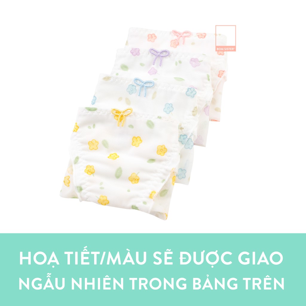 Quần lót thun phối lưới viền bèo họa tiết hoa nhí dễ thương BOM SISTER Q0C359