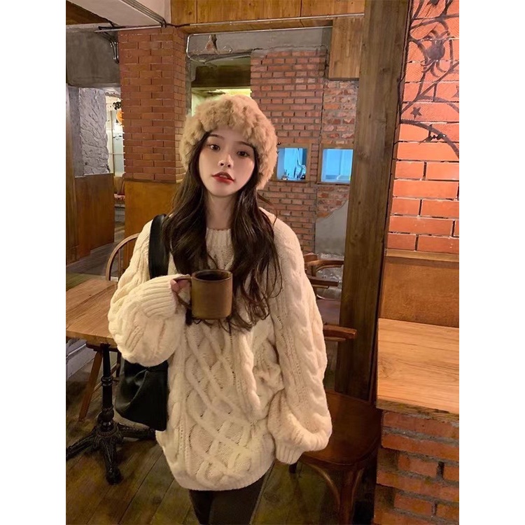 Áo len dáng dài qua mông dệt kim nhiều màu thời trang hàn quốc