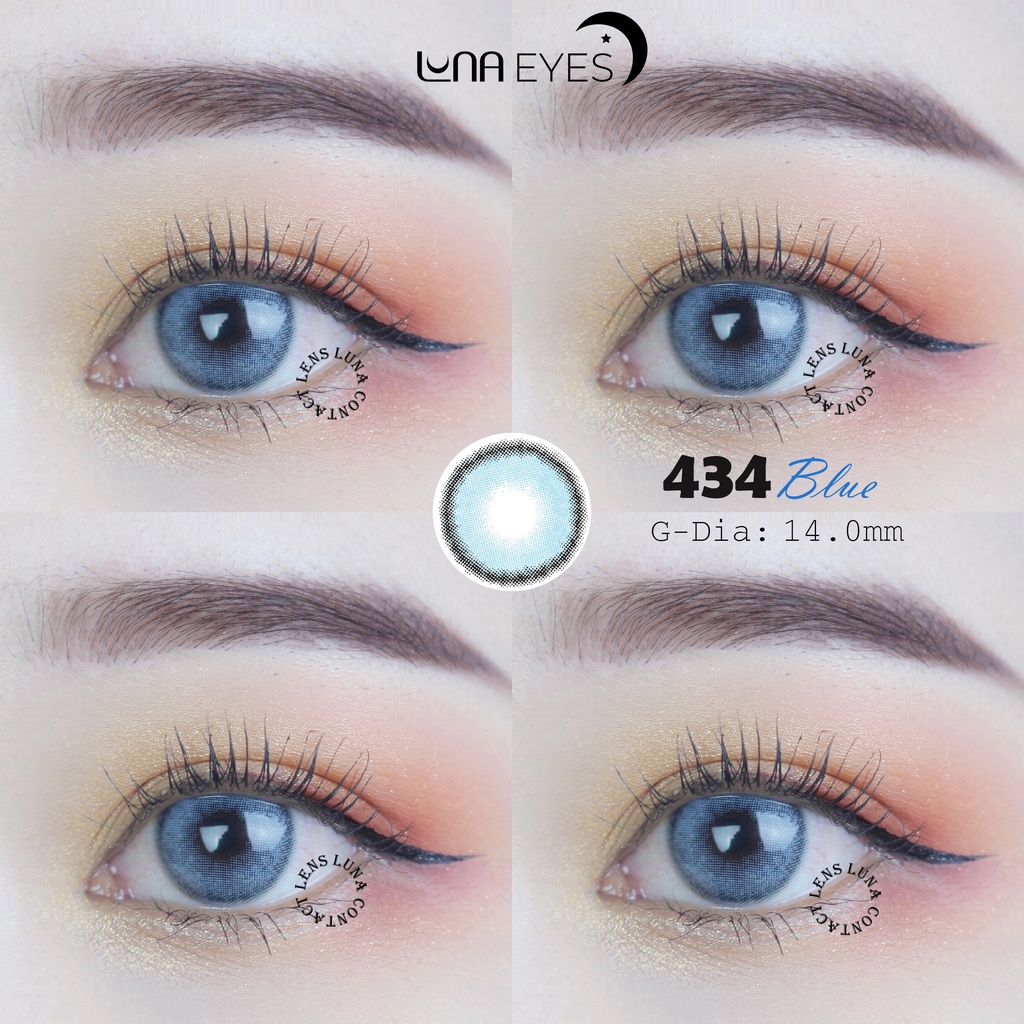 [1 year] Kính áp tròng LUNA EYES 434 BLUE - Lens size nhỏ