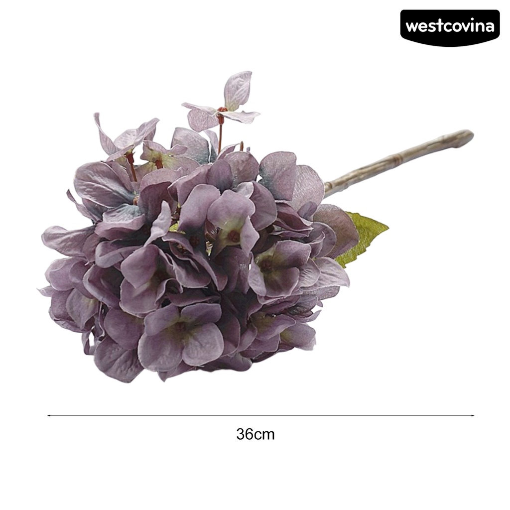 [WEST]⚘1 Nhánh Hoa Cẩm Tú Cầu Giả Với 3 Lá Bằng Vải Lụa Nhân Tạo