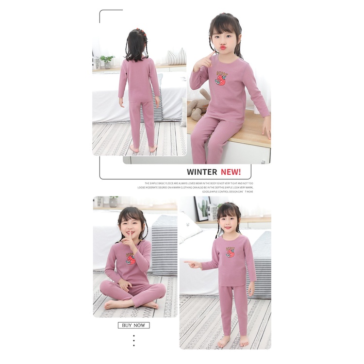 Bộ Đồ Ngủ Pijama Dài Tay Không Đường May Cho Bé 100-160cm