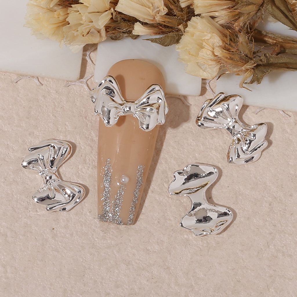 [beautymart] Set 10 Phụ Kiện Trang Trí Móng Tay Nghệ Thuật Hình Gấu Nơ Trái Tim Ba Chiều Không Rơi Bằng Hợp Kim