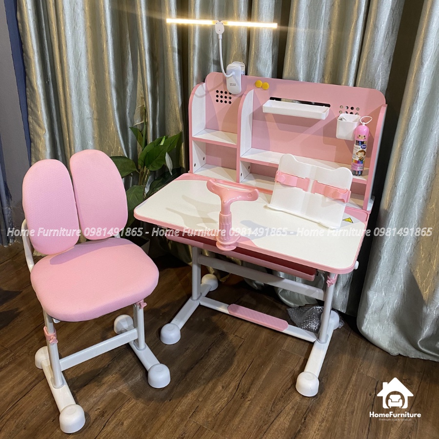 Bộ Bàn Học Chống Gù R4 Tặng Kèm Đèn Led 3 Chống Cận 3 Chế Độ, Giá Đỡ Chống Cằm, Bộ Bút Màu, Bọc Ghế | BigBuy360 - bigbuy360.vn