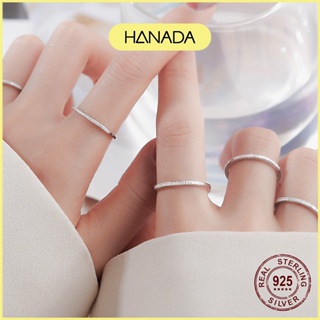 Nhẫn nữ bạc 925 nữa vòng đá đá lấp lánh đơn giản hanada 0731 - ảnh sản phẩm 4