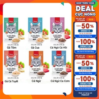 Pate Wanpy thức ăn ướt cho mèo gói 80g đủ vị cho mèo kén ăn