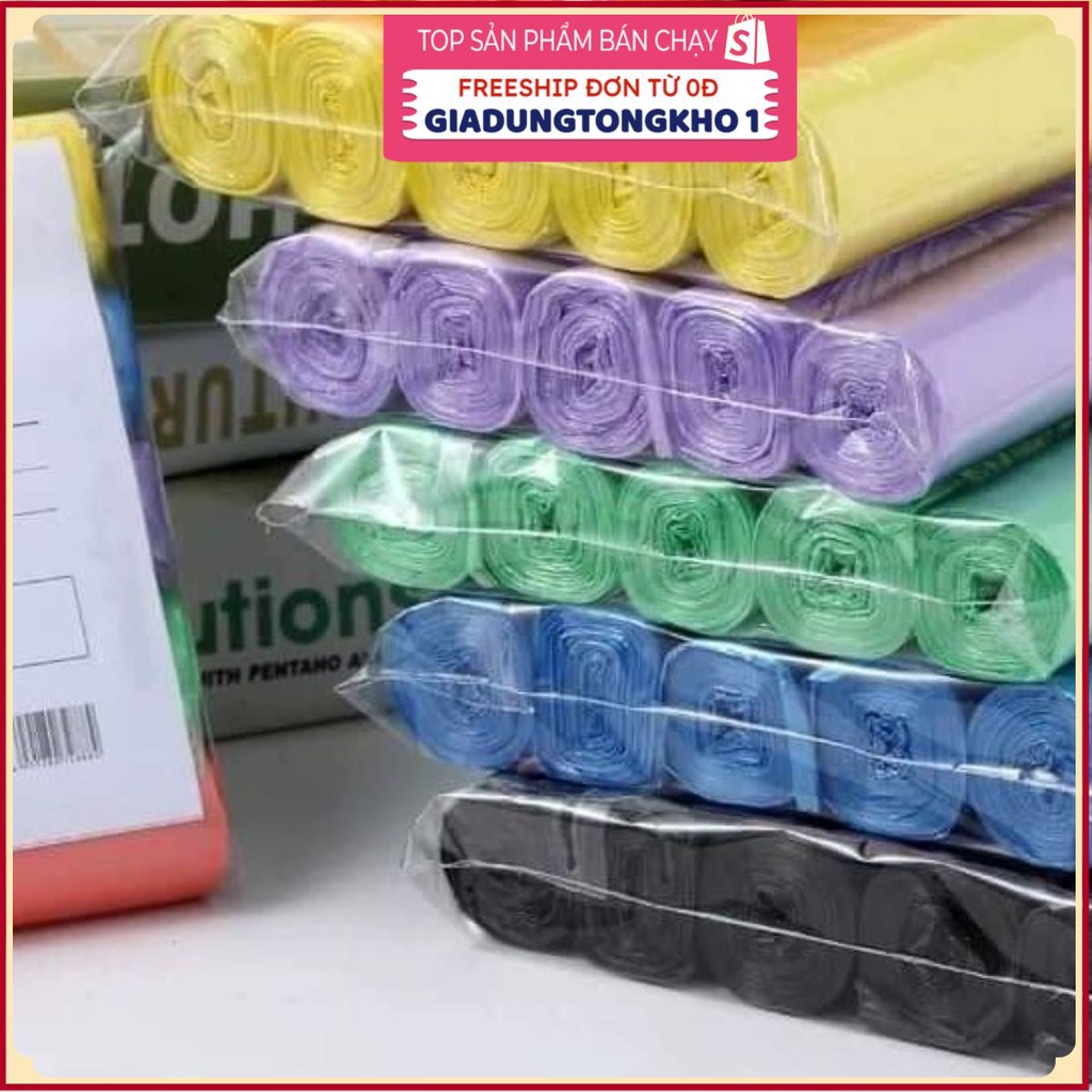 (Bán Buôn Sỉ) (Set 5 Cuộn Túi Rác) CUỘN TÚI ĐỰNG RÁC SINH HỌC TỰ PHÂN HỦY - Kích thước 45*50cm