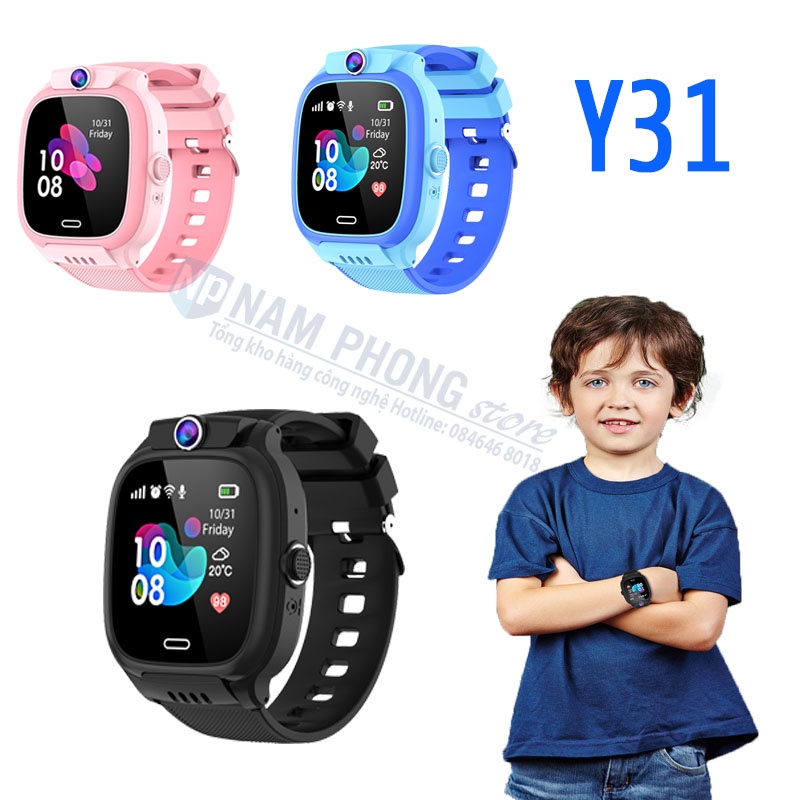 ( BẢN 2022 ) Đồng Hồ Thông Minh Y31 Lắp Sim Nghe Gọi - Định Vị Cảnh Báo Nguy Hiểm Cho Bé Chống Nước PX7 Có Tiếng Việt