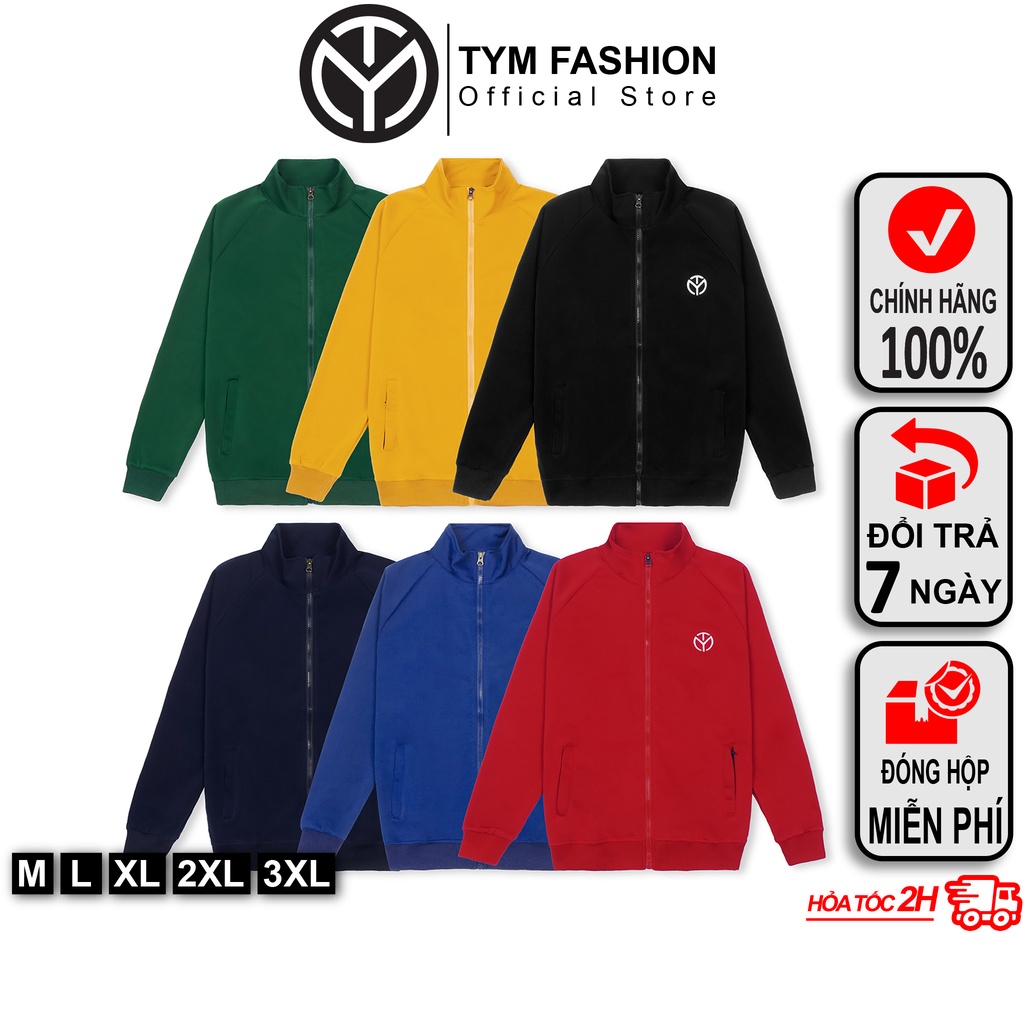 Áo khoác chống nắng Thể thao Unisex Nam Nữ TYM AKMT001 - Cổ trụ - Logo thêu - Vải hai da thông thoáng, thấm hút tốt