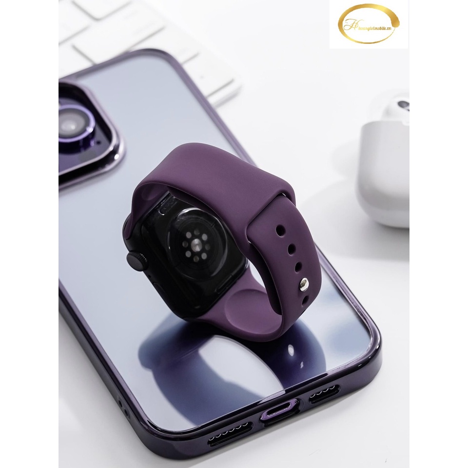 Dây cao su silicon màu tím than ( deep purple ) dành cho đồng hồ thông minh mới năm 2023