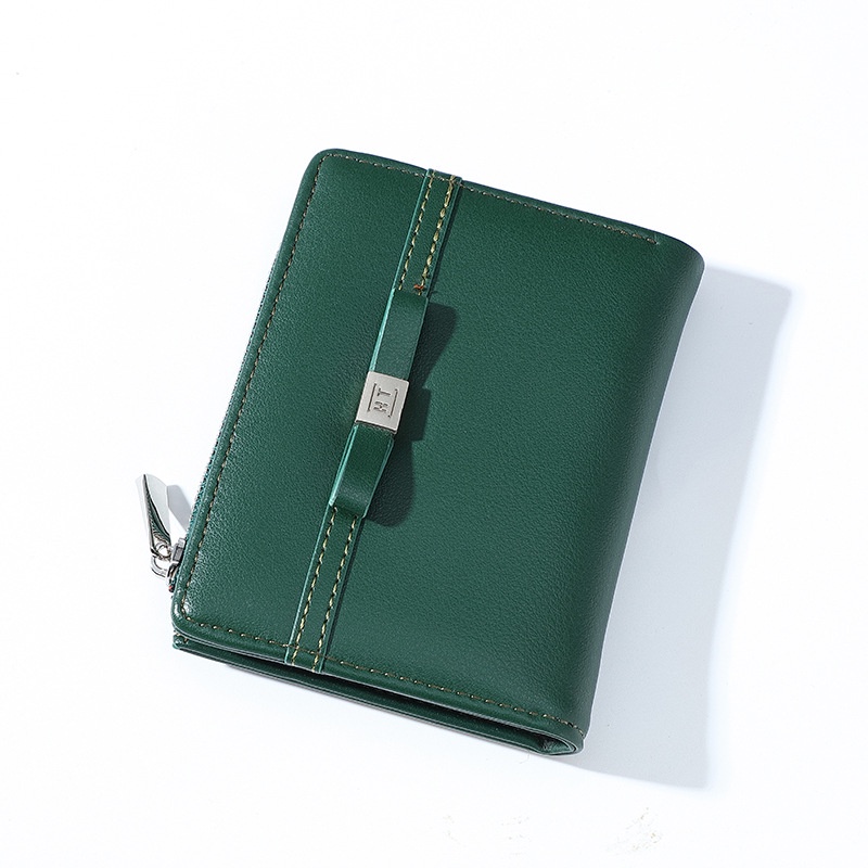 Ielgy Ví Ngắn Nhiều Ngăn Đựng Thẻ Đính Nơ Cho Nữ