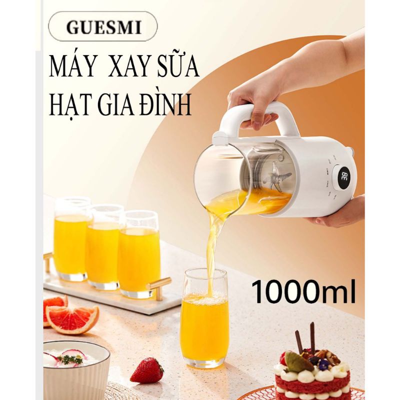 Máy Làm Sữa Hạt Đa Năng, Máy Xay Nấu Sữa Hạt GUESMI XIAOMI Dung tích 600ml  - 1000ml