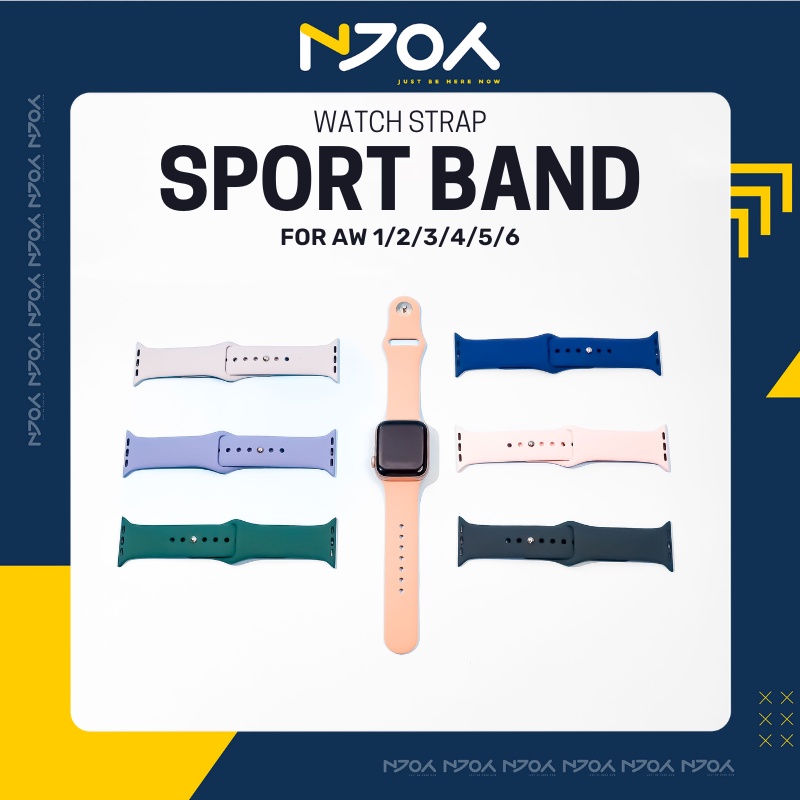 Dây Đeo Cao Su Sport Band Siêu Mềm Kháng Khuẩn Chống Nước Cho Apple Watch Series 6/5/4/3/2/1 Njoyshop