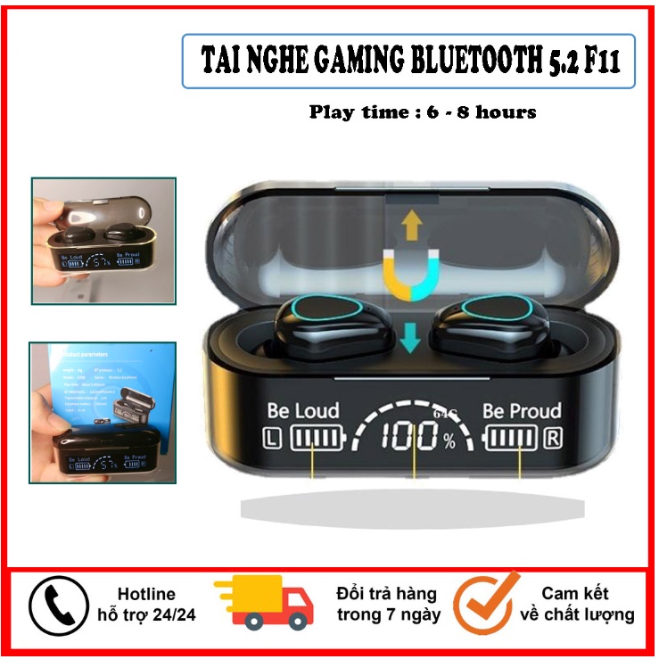 Tai Bluetooth, Tai Nghe Nhét Tai,  Tai nghe Không Dây F11 MẪU MỚI 2022