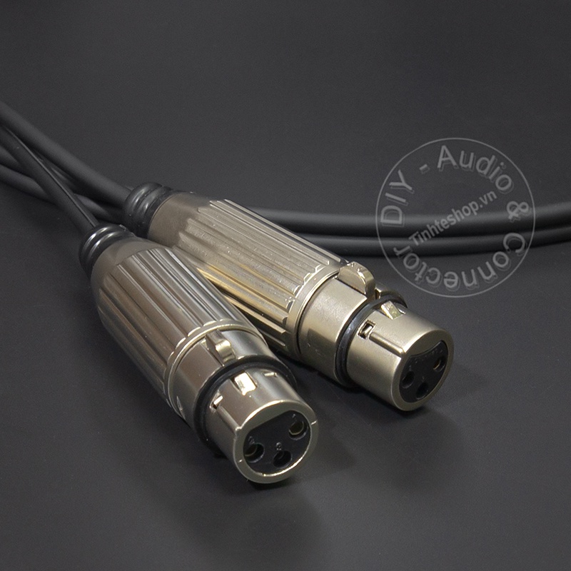 Cáp chuyển 6.5 ra 2 đầu canon cái DIY 0.5 đến 5 mét - TRS 6.35mm to 2 XLR female cable