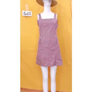 đầm sơmi caro 2 dây (dưới size M). S611