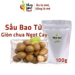 Ô mai xí muội sấu bao tử giòn chua ngọt cay Phan Huệ túi zip 100g giảm ho rát họng đặc sản Hà Nội