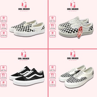 Giày thể thao 𝗩𝗮𝗻𝘀 caro buộc dây, Giày Vans caro lười, Vans FOG, Vans vault old skool hàng 11 cao cấp full box bill