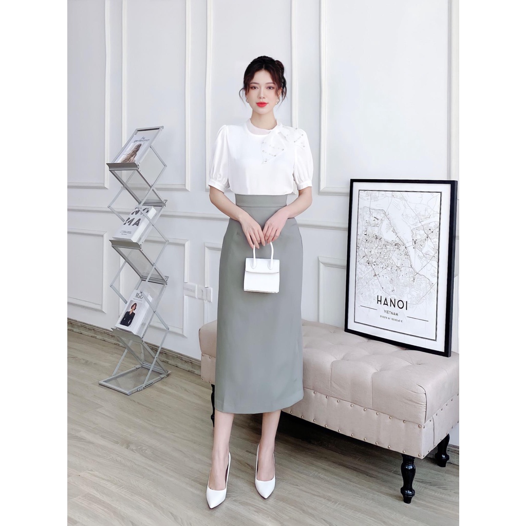 Chân váy dáng dài Odelia trơn basic - CV6609