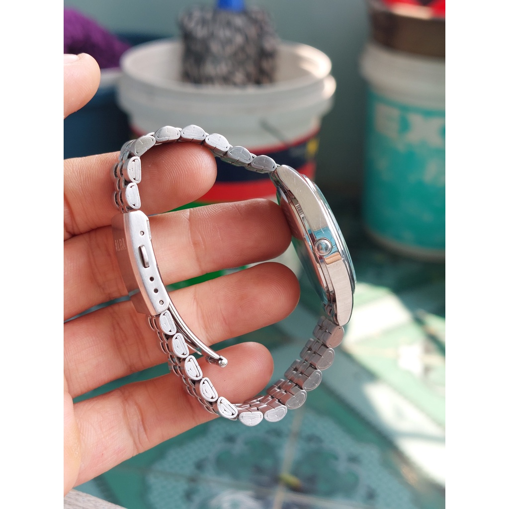 Đồng hồ nam Alba mặt trắng men chạy pin hàng Si