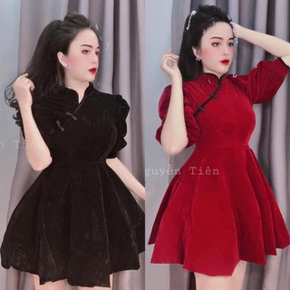 đầm nhung cổ tàu bigsize 60kg-90kg❌❌