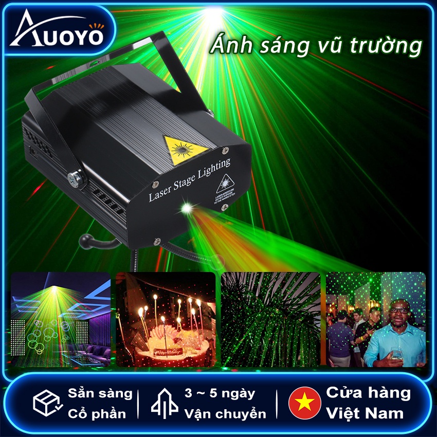 Đèn led chiếu laser DJ Auoyo RBG theo hiệu ứng nhạc thích hợp cho sân khấu KTV vũ trường