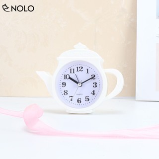 Đồng Hồ Mini Để Bàn Hình Ấm Trà Trang Trí Phòng Ngủ, Phòng Làm Việc Dễ Thương Nguồn 1 Viên Pin AA