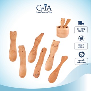 Muỗng gỗ cho bé tự tập ăn hình động vật