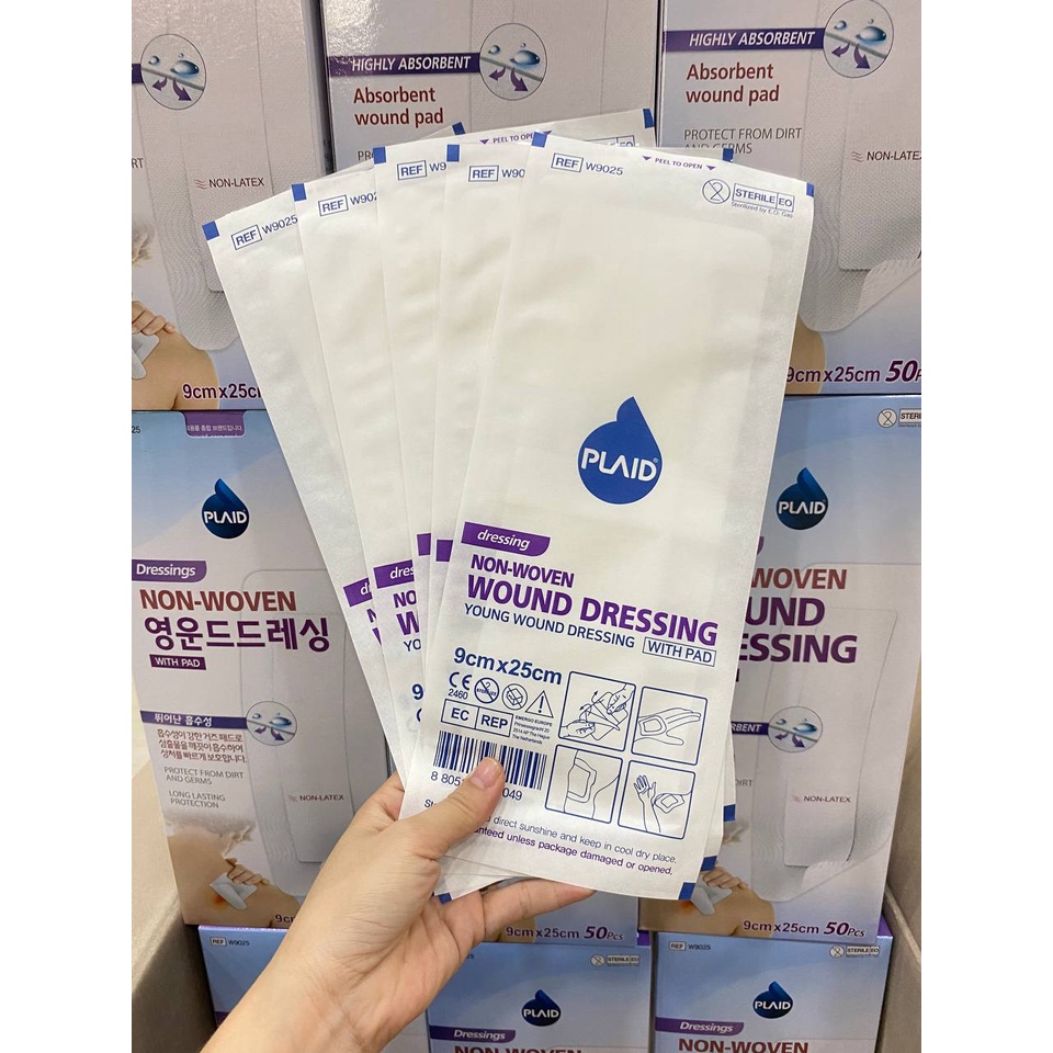 Băng keo có Gạc Vô Trùng Young Wound Dressing dán vết mổ thấm hút tốt combo 10 miếng