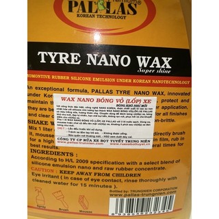 Đánh Bóng Vỏ(Lốp) Xe [Wax đánh bóng đậm đặc Pallas 6L]