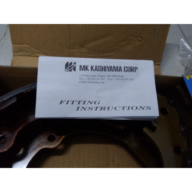 Má phanh guốc bánh sau Toyota Zace 1999-2005, Toyota Innova 2006- 2017 nhà sản Xuất MK KASHIKAMA CORP tại nhật bản