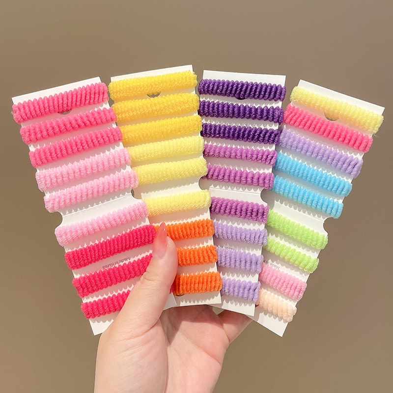 Bộ 100 Dây Buộc Tóc Cao Su Co Giãn Thời Trang Hàn Quốc Đơn Giản Kèm Hộp Đựng 100 Cái