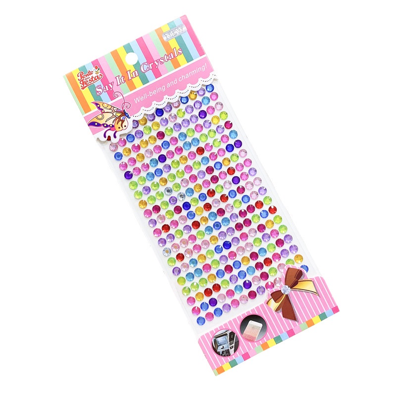 Bộ 280 Miếng Dán Acrylic Đính Kim Cương Pha Lê Lấp Lánh Trang Trí Phần Thưởng Cho Bé Gái