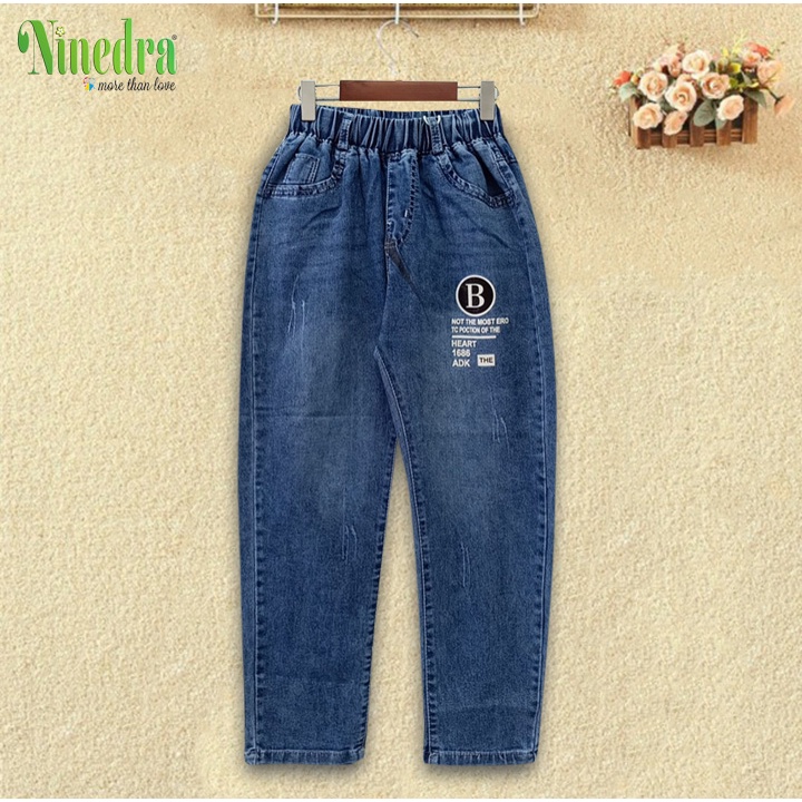 Quần jeans dài cho bé trai lưng thun