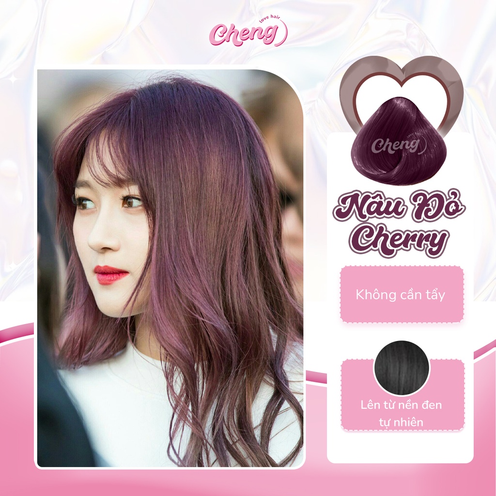 Thuốc Nhuộm Tóc Màu NÂU ĐỎ CHERRY Không Tẩy | Chenglovehair, Chenglovehairs