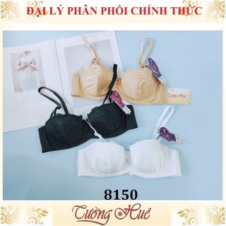 Áo lót nữ annie 8150 cúp ngang mỏng phối ren.