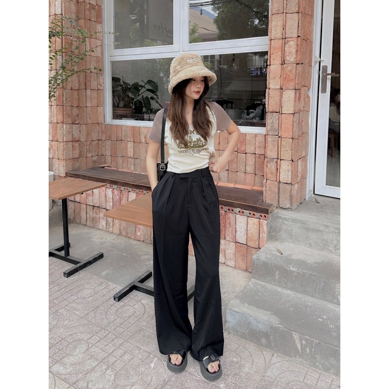 [RÁCH STORE] Quần culottes - 1598 - cài không nút - chiết li