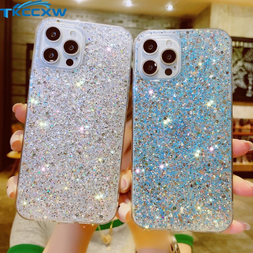 Ốp Điện Thoại Silicone Mềm Đính Kim Sa Cho Samsung Galaxy Note 20 Ultra 10 + 10 Lite M32 A20S A10S A70 A50 A50S A30S A20 A30 A7 2018