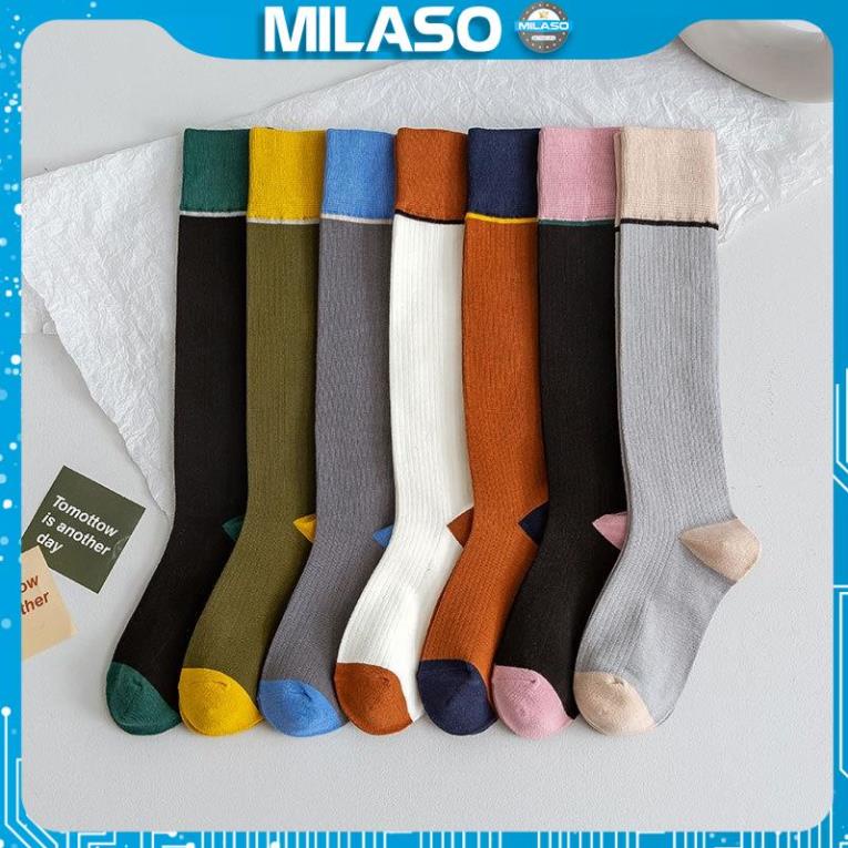 Tất Đùi MILASO Vớ Nữ Cao Cổ Viền Kẻ Kiểu Dáng Hàn Quốc FAS-001433