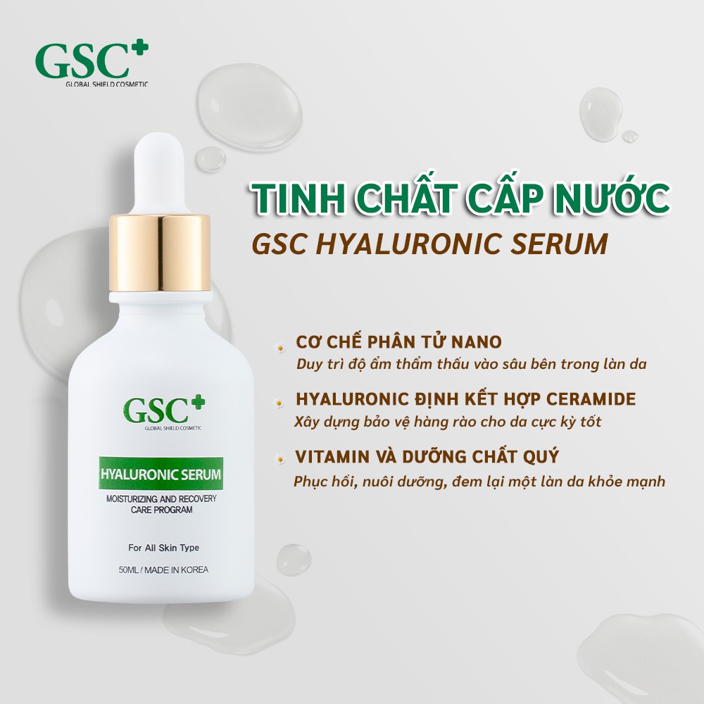 Serum cấp nước dưỡng ẩm GSC Hàn Quốc HYALURONIC SERUM 50ml cấp ẩm phục hồi mọi loại da.