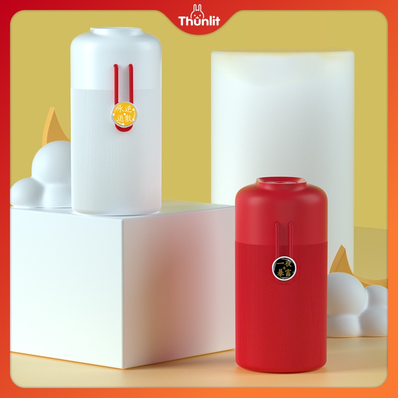 Máy phun sương tạo độ ẩm di động để bàn Thunlit 350ml áp dụng cho bàn học tập văn phòng Gradient 7 màu Máy lọc không khí nhẹ RGB Giáng sinh và năm mới