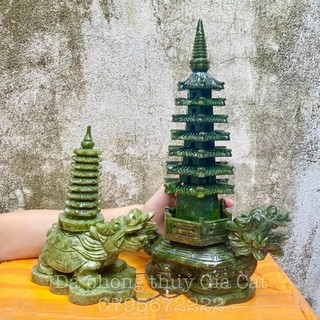 Long quy cõng tháp đá serpetine 20 38 cm kiểm định