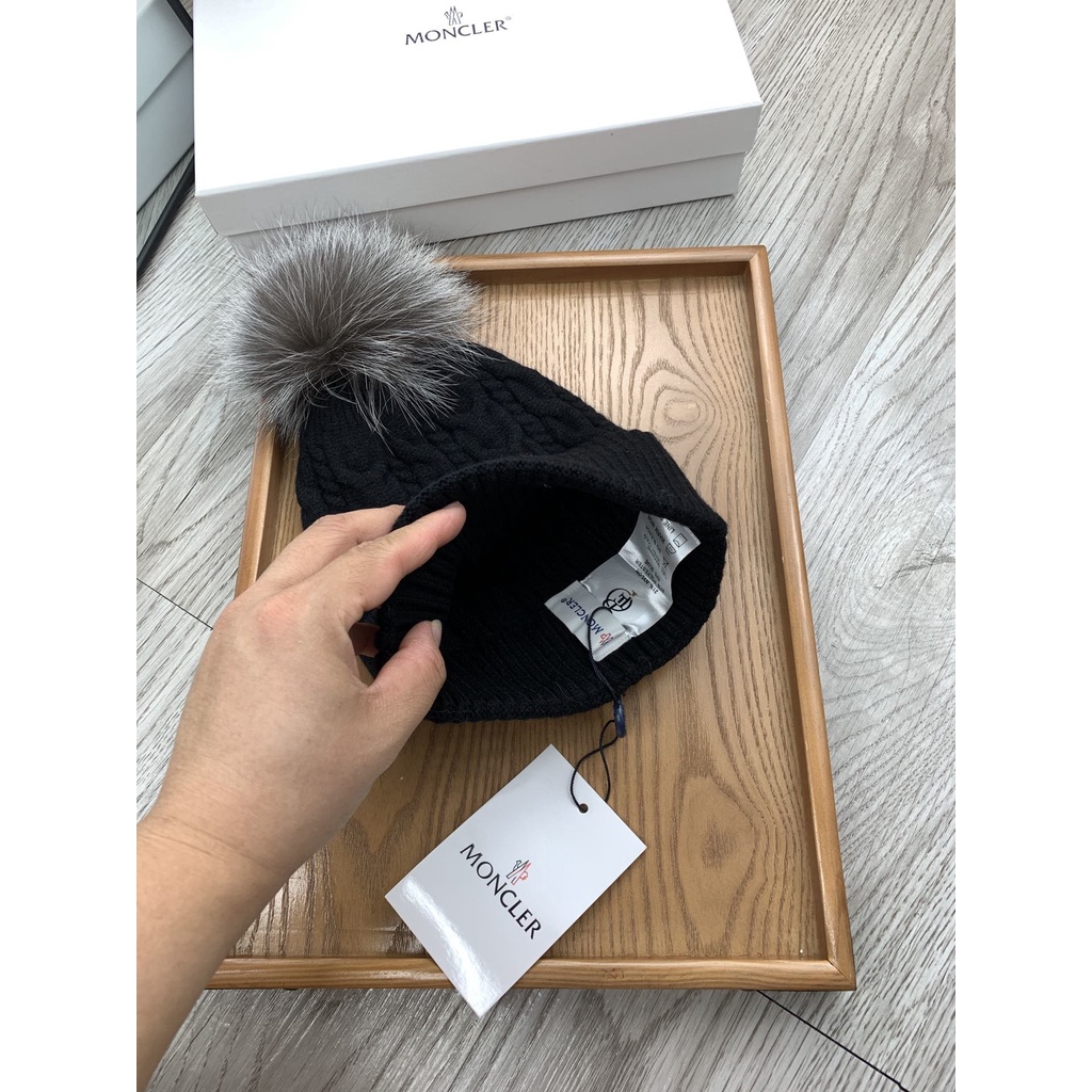 C Mengkou Mũ Len Dệt Kim Đính Bóng Lông Cáo Ấm Áp Cho Nam Và Nữ