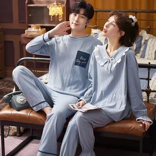 Bộ đồ ngủ bằng cotton cao cấp phong cách Hàn Quốc thời trang mùa thu đông cho nữ