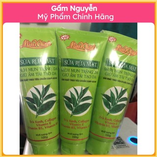 Sữa rửa mặt trà xanh sạch mụn trắng da 100g