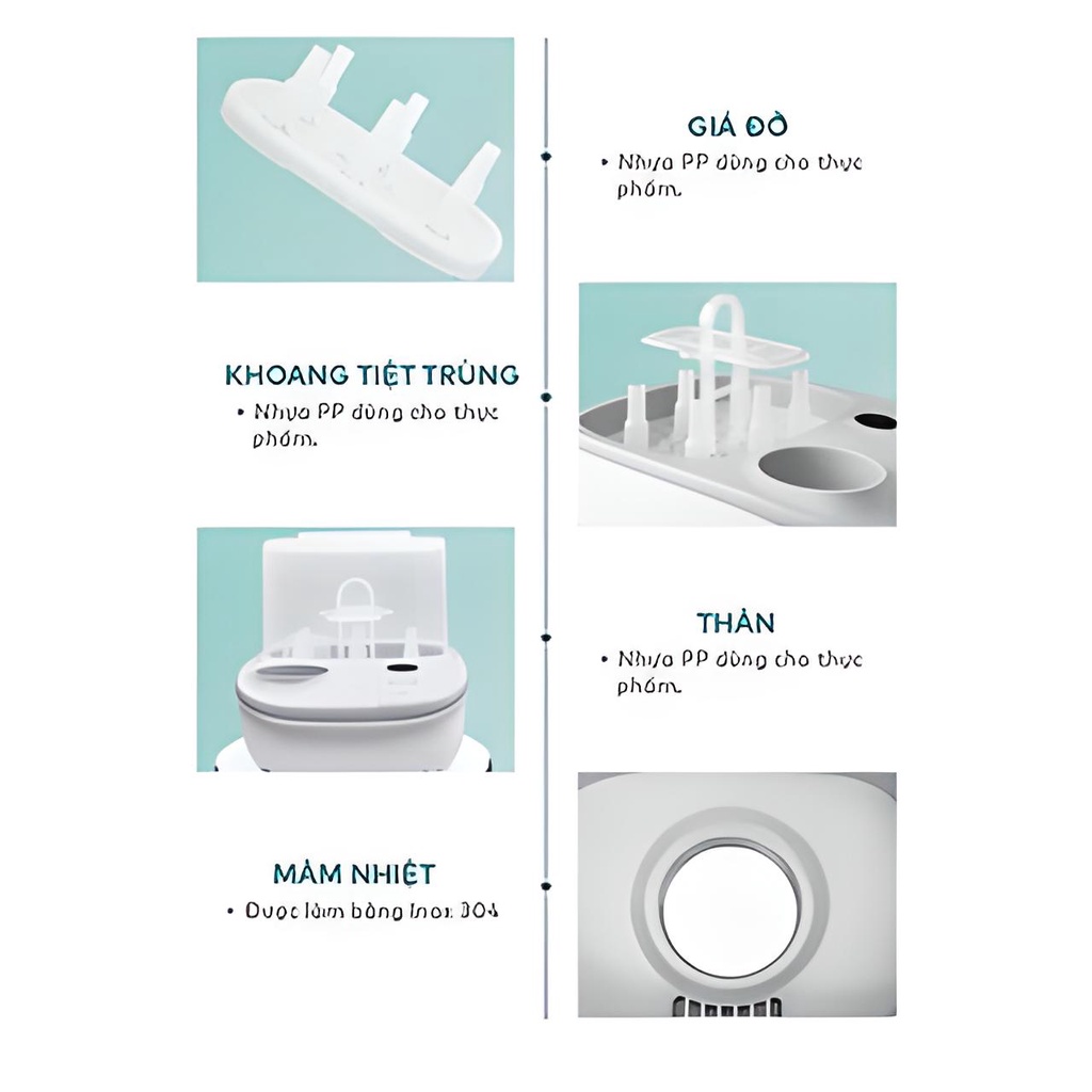 Máy tiệt trùng sấy khô và hâm sữa Moaz bébé MB-005