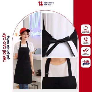 tạp dề yếm trơn màu đen - Tạp dề phục vụ đồng phục nhà hàng, quán cafe cho nhân viên nam, nữ - Chất liệu cực đẹp TD1.1.0