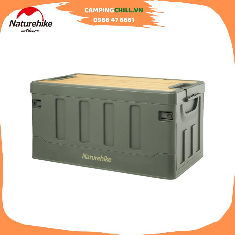 THÙNG NHỰA ĐỰNG ĐỒ CẮM TRẠI DÃ NGOẠI CÓ NẮP GỖ TRE NATUREHIKE NH22SNX01