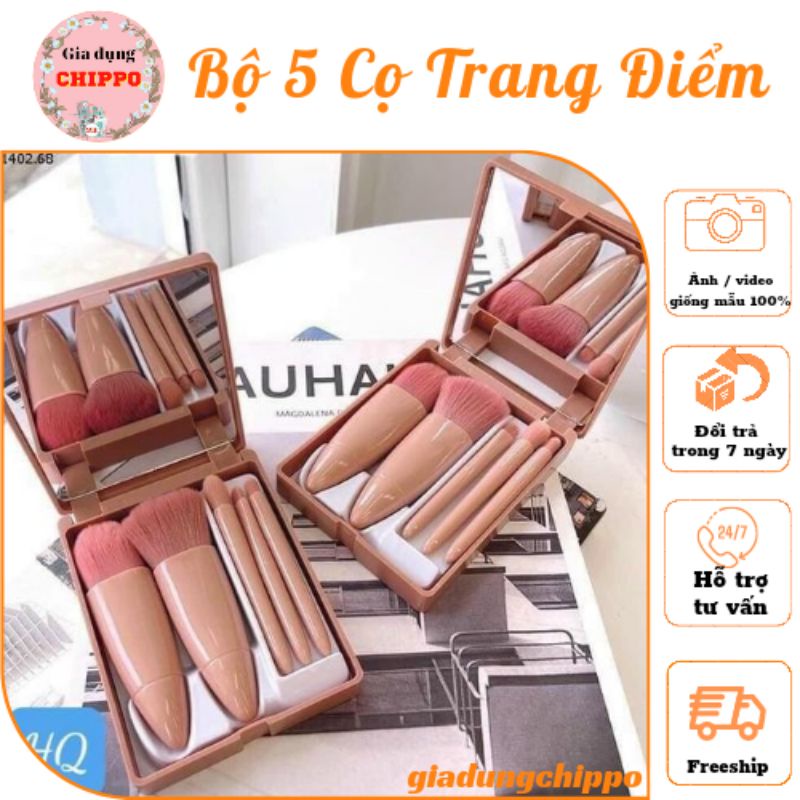 Bộ cọ trang điểm _ Sét 5 cọ đủ các loại cơ bản cho các nàng nha: cọ má hồng, phấn phủ ,cọ mày ,cọ mắt..